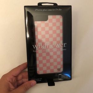 Wildflower pink checkers iPhone 7/8 plus case